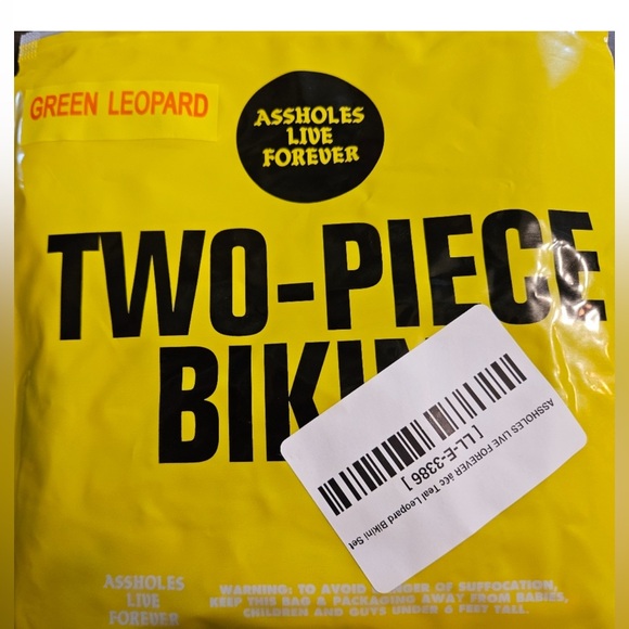 Assholes live forever teal leopard bikini set - Picture 4 of 4